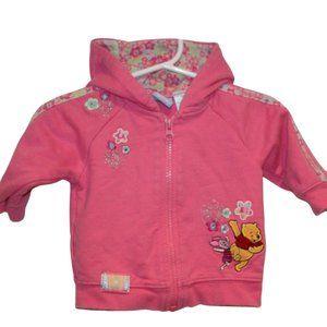 3/$20 🏷 Girls Infant Winnie the Pooh Zip Hoodie Size 6m